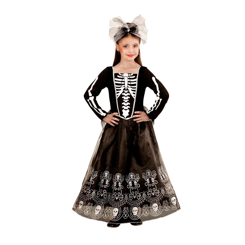 DEGUISEMENT ROBE SQUELETTE NOIRE ET ARGENT TAILLE 158 CM DEGUISEMENT ROBE SQUELETTE NOIRE ET ARGENT TAILLE 158 CM