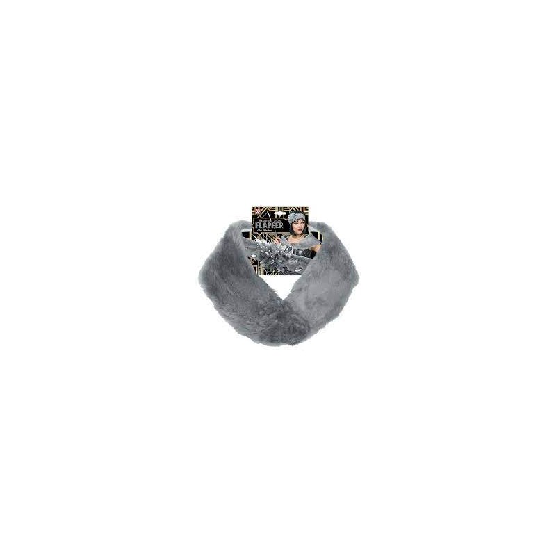 ECHARPE ET BANDEAU CHARLESTONE GRIS 