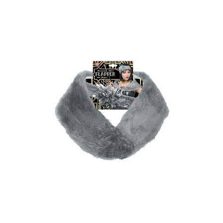 ECHARPE ET BANDEAU CHARLESTONE GRIS 