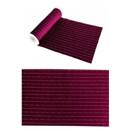 CHEMIN DE TABLE VELOUR BORDEAU 28 CM X 3 M