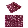 CHEMIN DE TABLE VELOUR ROUGE ETOILES DOREES 28 CM X 3 M
