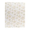 CHEMIN DE TABLE FOURRURE BLANC FLOCONS DE NEIGE OR 28 CM X 3 M