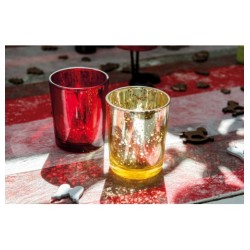 BOUGEOIR ROUGE METAL 5.5 CM X 6.7 CM