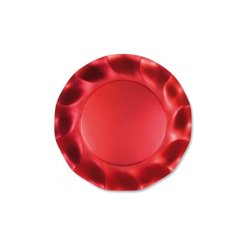 10 ASSIETTES ROUGE SATINE 27 CM