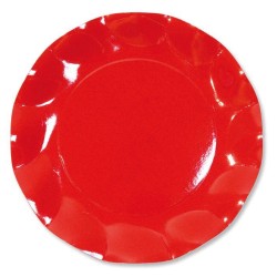 10 ASSIETTES ROUGE  27 CM