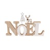 CENTRE DE TABLE LETTRES BOIS NOEL SAPIN FIL METAL NOIR 30 X 16 CM