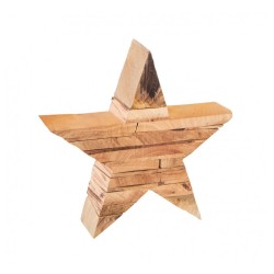 CENTRE DE TABLE BOIS ETOILE 19 X 5 X 19 CM