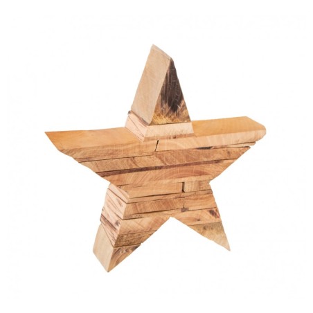 CENTRE DE TABLE BOIS ETOILE 19 X 5 X 19 CM