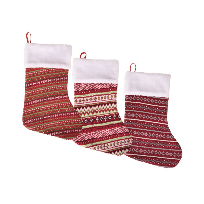 CHAUSSETTE DE NOEL LAINAGE 24 X 37 CM CHAUSSETTE DE NOEL LAINAGE 24 X 37 CM