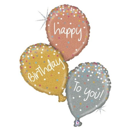 BALLON METALLIQUE HAPPY BIRTHDAY TO YOU 102 CM 
