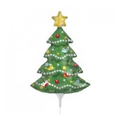 BALLON METALLIQUE SAPIN DE NOEL  14" 36 CM 