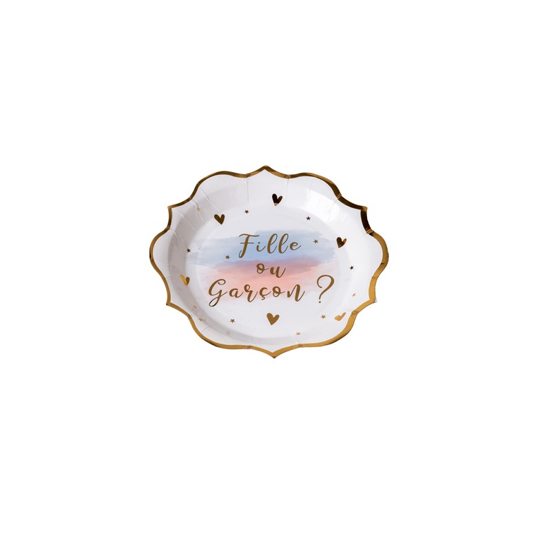 8 ASSIETTES BABY SHOWER FILLE OU GARCON 23 CM 8 ASSIETTES BABY SHOWER FILLE OU GARCON 23 CM