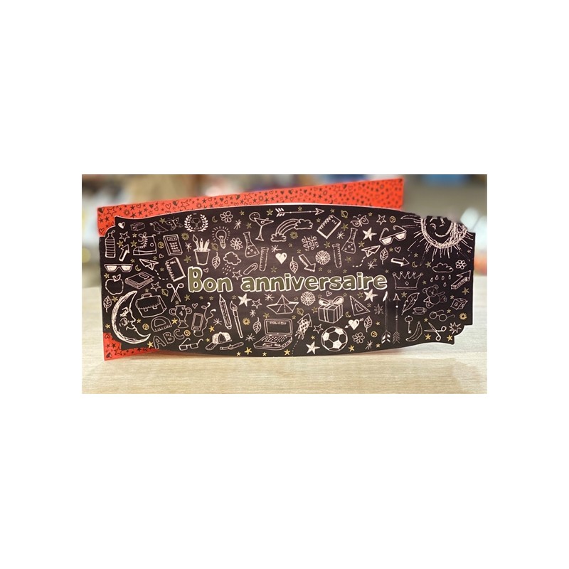 CARTE DOUBLE BON ANNIVERSAIRE 26 X 11 CM CARTE DOUBLE BON ANNIVERSAIRE 26 X 11 CM