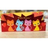 CARTE DOUBLE MILLE BISOUS ! THEME CHAT   26 X 11 CM 