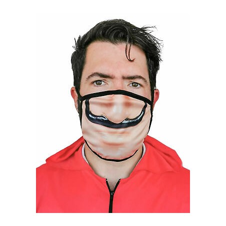 DEMI-MASQUE COVID  EN TISSU IMPRIME DALI