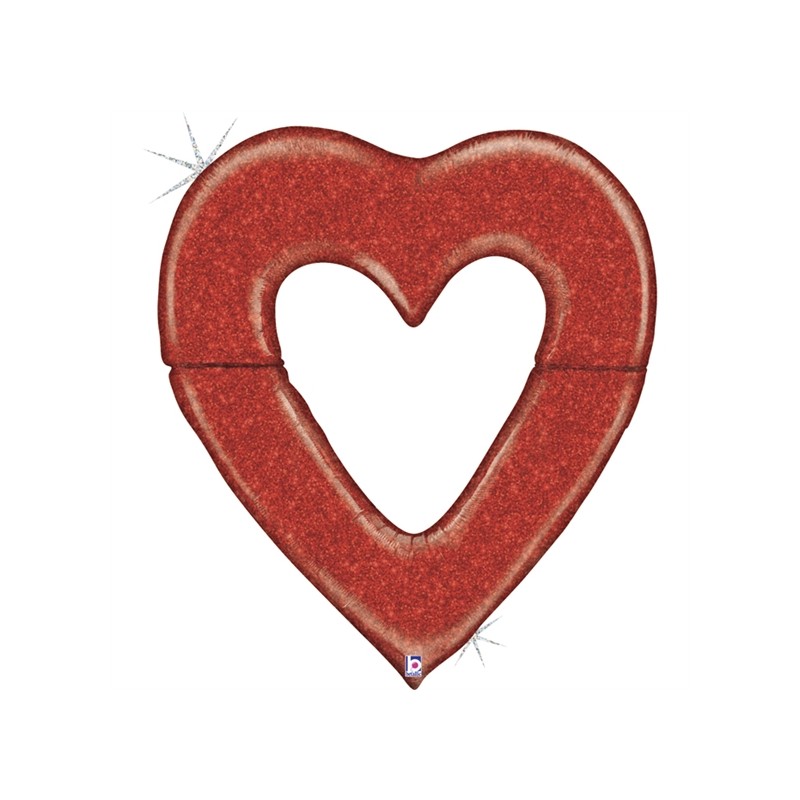 BALLON METALLIQUE COEUR ROUGE 152 CM