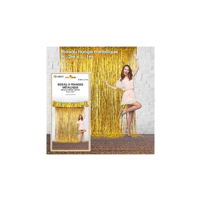 RIDEAU A FRANGE METALIQUE OR 2 M DE HAUT X 1 M RIDEAU A FRANGE METALIQUE OR 2 M DE HAUT X 1 M