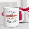 MUG JE M'EN FOUS DE LA SAINT VALENTIN MOI JE T'AIME TOUS LES JOURS 