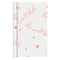 CHEMIN DE TABLE MON PETIT BEBE  ROSE GOLD 24 CM  X 4 M 