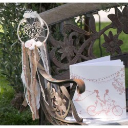 DECORATION ATTRAPE REVE AVEC COEUR LOVE 14 X  52 CM 