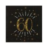 10 SERVIETTES  ETINCELANT METAL OR 60 ANS NOIR 