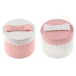 SACHET DE 4 BOITE RONDE ROSE 5 CM 