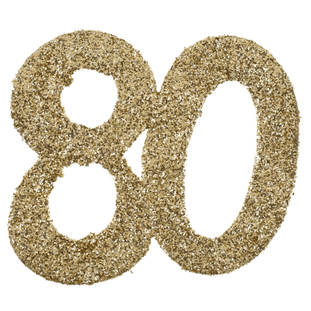 6 CONFETTIS PAILLETTES OR 80 ANS 