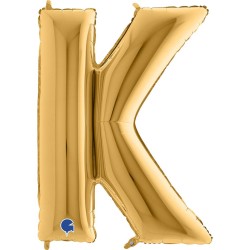BALLON METALLIQUE LETTRE K OR 35 CM