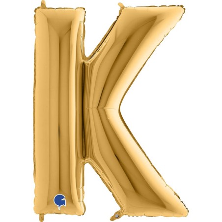 BALLON METALLIQUE LETTRE K OR 35 CM