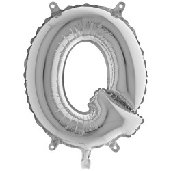 BALLON METALLIQUE LETTRE Q ARGENT 35 CM