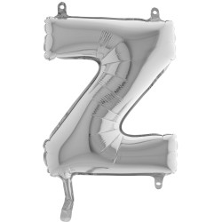 BALLON METALLIQUE LETTRE Z ARGENT 35 CM