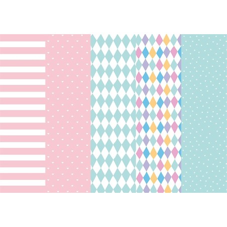 PAPIER CADEAU 5 COULEURS ASSORTIES 68.5 X 100 CM 