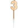 BOUGIE CHIFFRE 3 OR