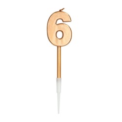 BOUGIE CHIFFRE 6 OR