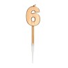 BOUGIE CHIFFRE 6 OR