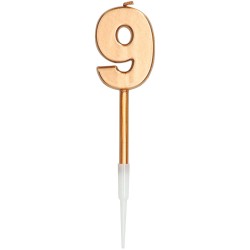 BOUGIE CHIFFRE 9 OR