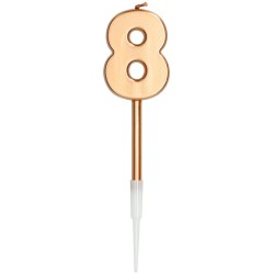 BOUGIE CHIFFRE 8 OR