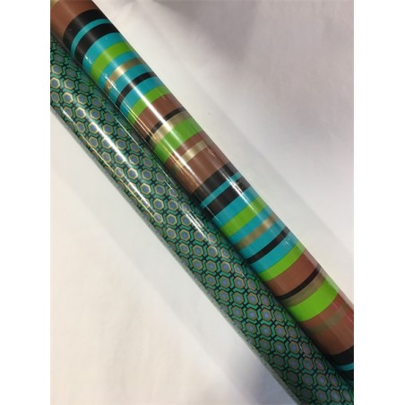 PAPIER CADEAU 2 COULEURS ASSORTIES VERT 70 X 200 CM 