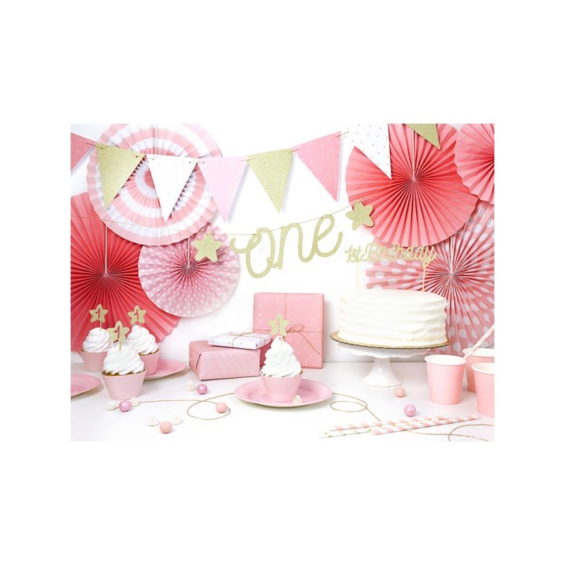 GUIRLANDE PAVILLON ROSE OR ET BLANC GUIRLANDE PAVILLON ROSE OR ET BLANC