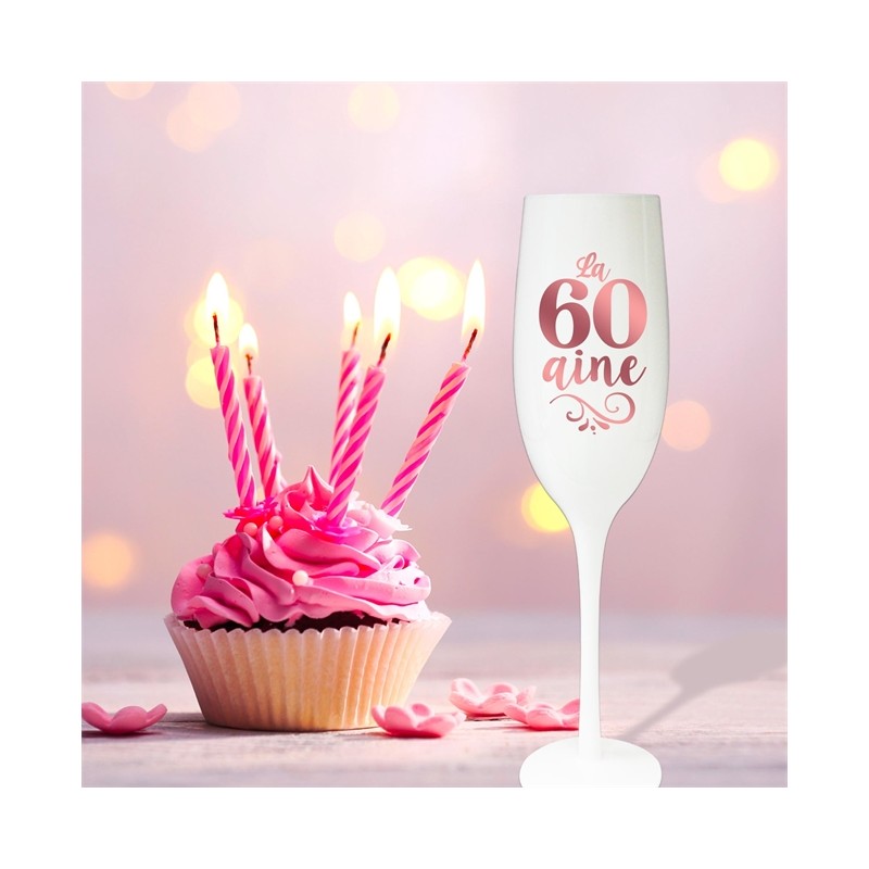 FLUTE BLANCHE 60 ANS EN ROSE GOLD