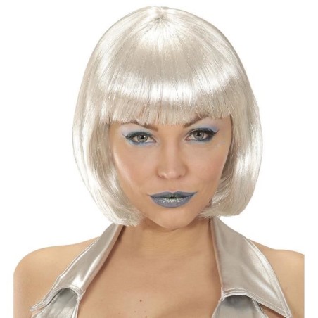 PERRUQUE COURTE CARREE BLANC BRILLANT  