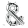 BALLON METALLIQUE LETTRE SYMBOL AMPERSAND ESPERLUETTE & ARGENT 86 CM