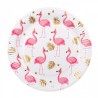 6 ASSIETTES RONDES FLAMANT ROSE 23 CM 