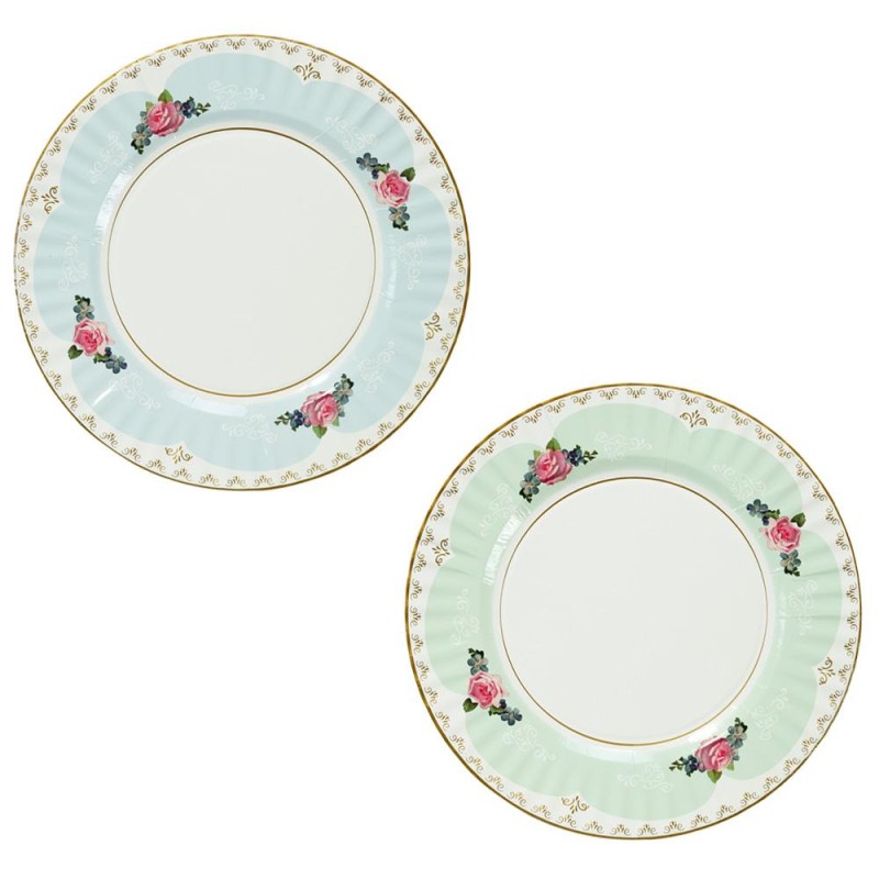 8 ASSIETTES ROMANTIQUES TEA PARTY 27 CM 8 ASSIETTES ROMANTIQUES TEA PARTY 27 CM