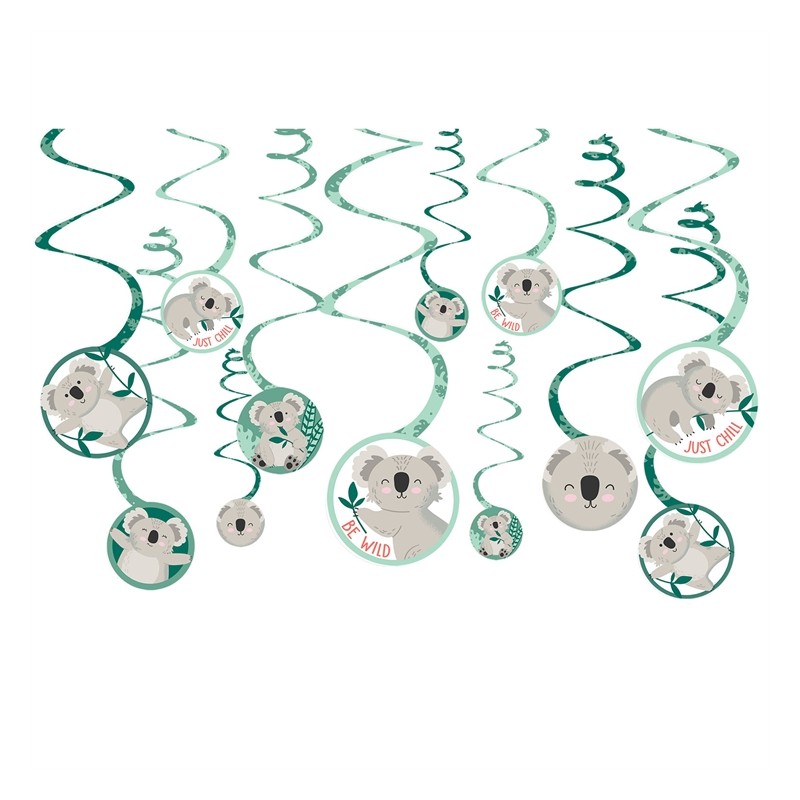12 DECORATIONS SPIRALES AVEC DECORATION KOALA 12 DECORATIONS SPIRALES AVEC DECORATION KOALA