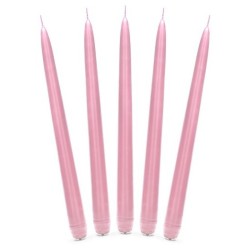 10 BOUGIES FLAMBEAU ROSE CLAIRE 24 CM 