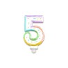 BOUGIE CHIFFRE 5 MULTICOLORE PASTEL 8 CM