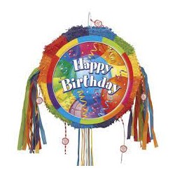 PINATA RONDE HAPPY BIRTHDAY MULTICOULEUR