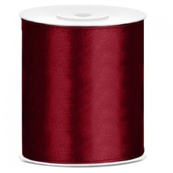 RUBAN SATIN BORDEAU 100 MM X 25 M