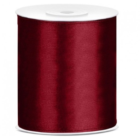 RUBAN SATIN BORDEAU 100 MM X 25 M